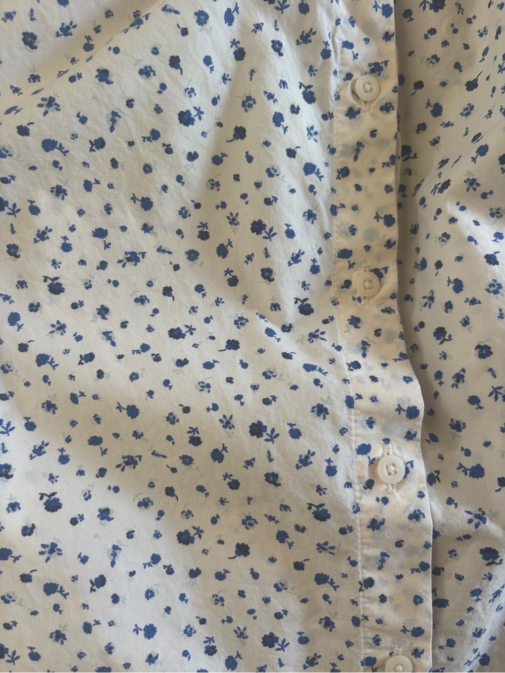 UNIQLO Blue Floral Tie Back Peasant Blouse Size S - Picture 7 of 7